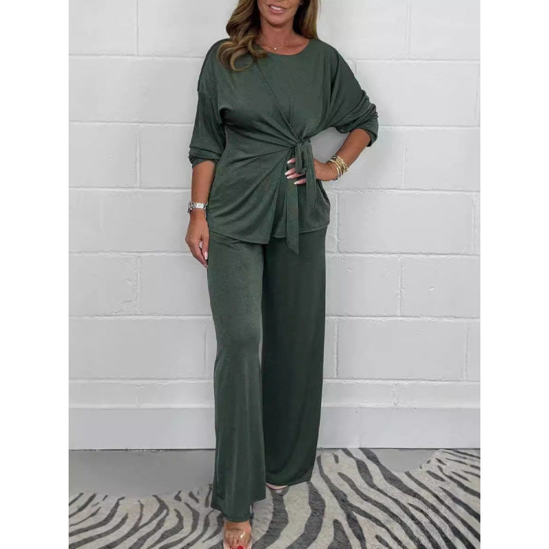 Damer Elegant set av mjukt flödande material med figursydd topp och vidare byxor Eva Jonsson-Eva Jonsson