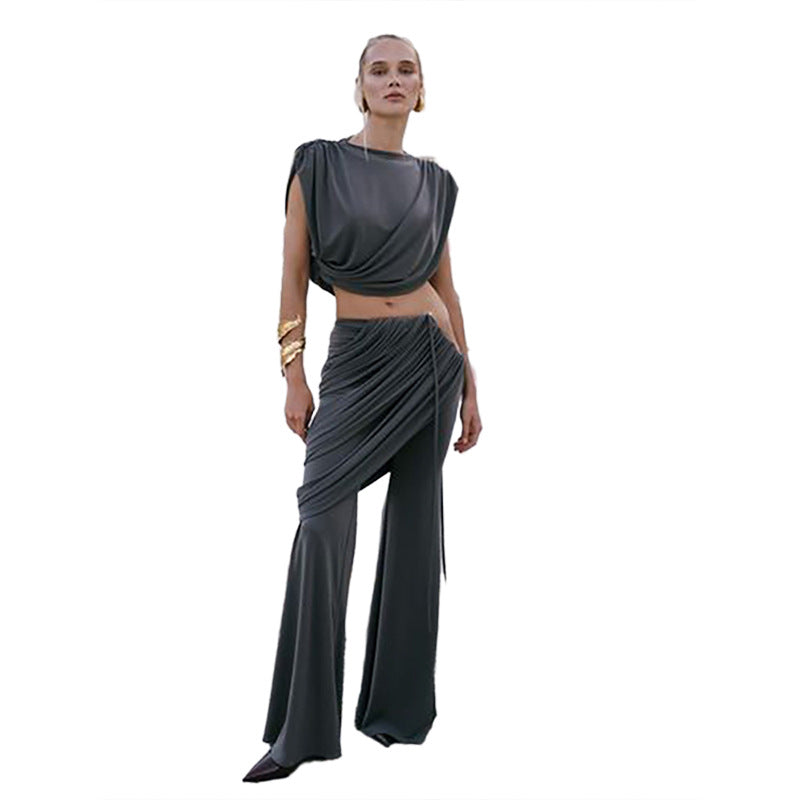 Damer Elegant set med rynkad överdel och vid midja Mirla-Eva Jonsson