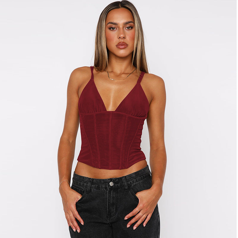 Damer Elegant skuren Bustier-top med spaghettiband Mirla-Eva Jonsson