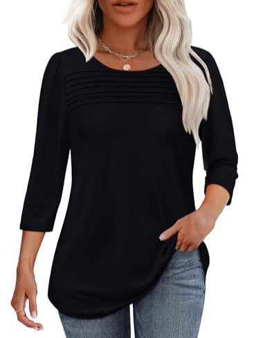 Damer Elegant skuren topp med rynkade detaljer Eva Jonsson-Eva Jonsson