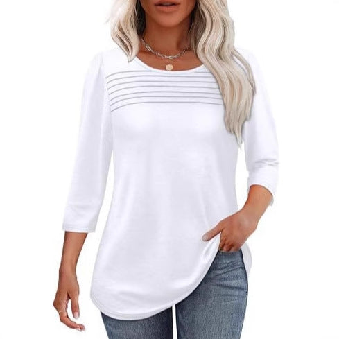 Damer Elegant skuren topp med rynkade detaljer Eva Jonsson-Eva Jonsson