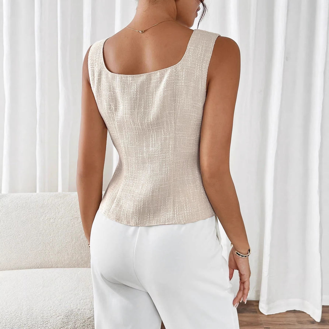 Damer Elegant skuren väst med knapppdetail Mirla-Eva Jonsson