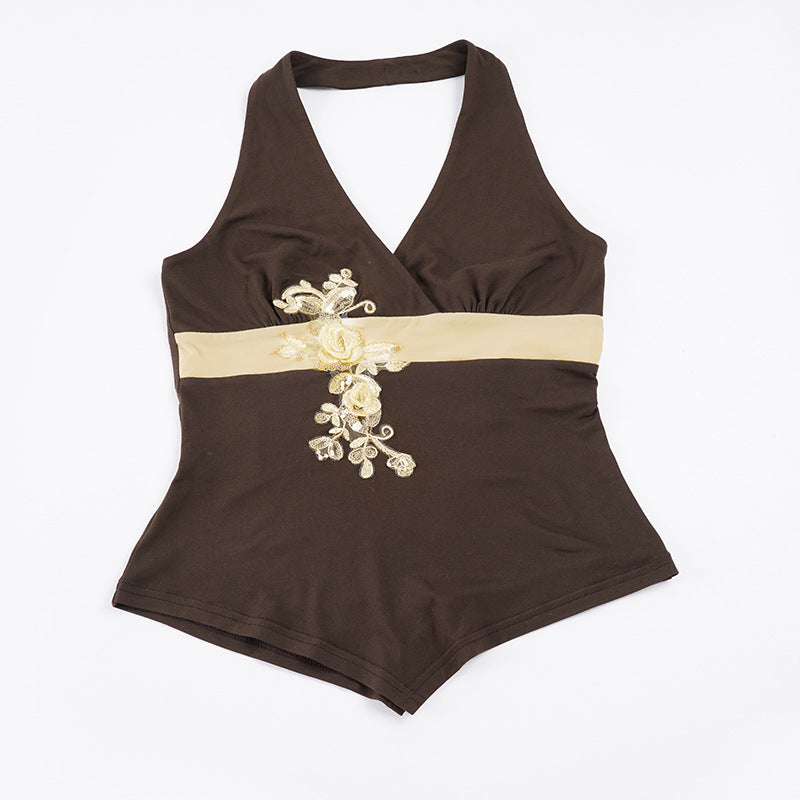 Damer Elegant skuret badoutfit med blomstermotiv Mirla-Eva Jonsson