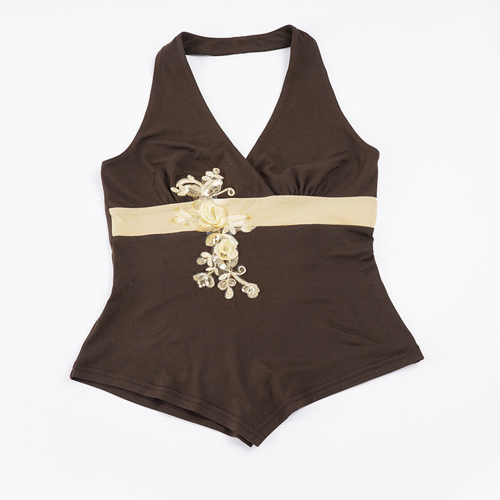 Damer Elegant skuret badoutfit med blomstermotiv Mirla-Eva Jonsson