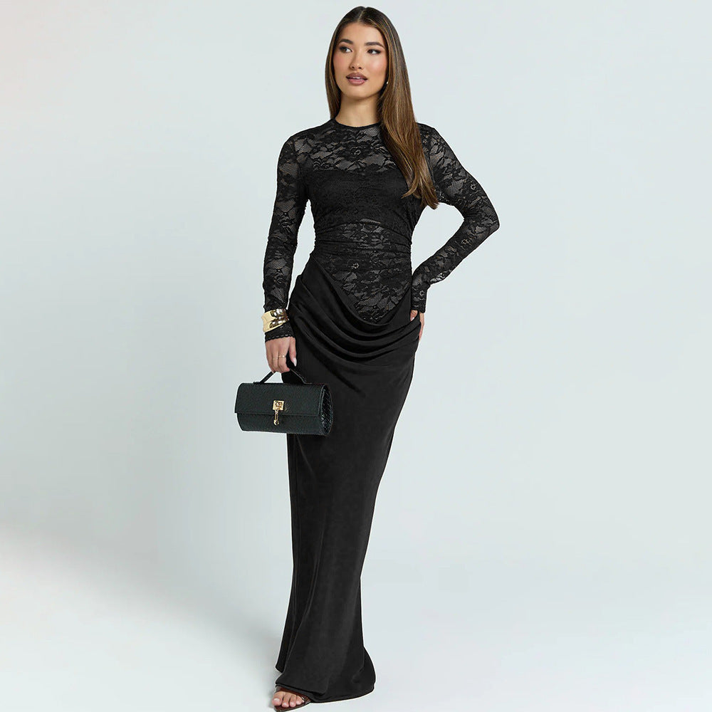 Damer Elegant spets maxikjol med figursydd silhuett Mirla-Eva Jonsson