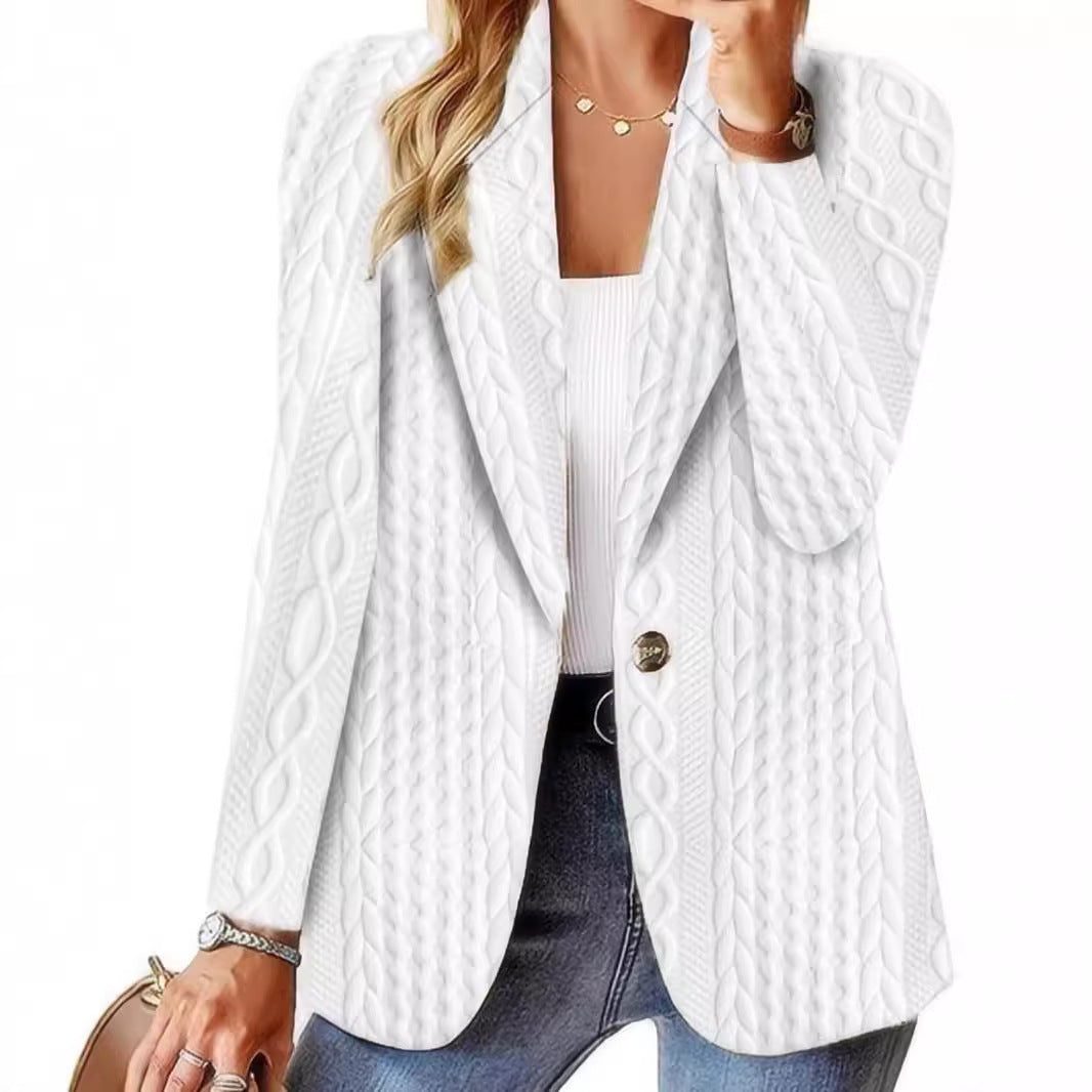 Damer Elegant stickad blazer med strukturerad yta och avslappnad passform Mirla-Eva Jonsson