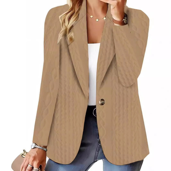 Damer Elegant stickad blazer med strukturerad yta och avslappnad passform Mirla-Eva Jonsson