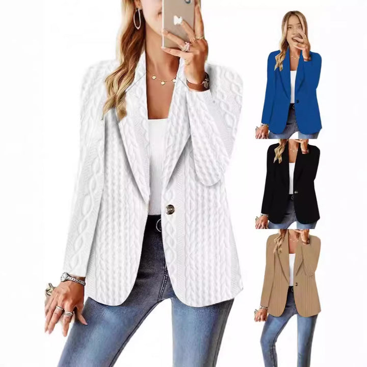 Damer Elegant stickad blazer med strukturerad yta och avslappnad passform Mirla-Eva Jonsson