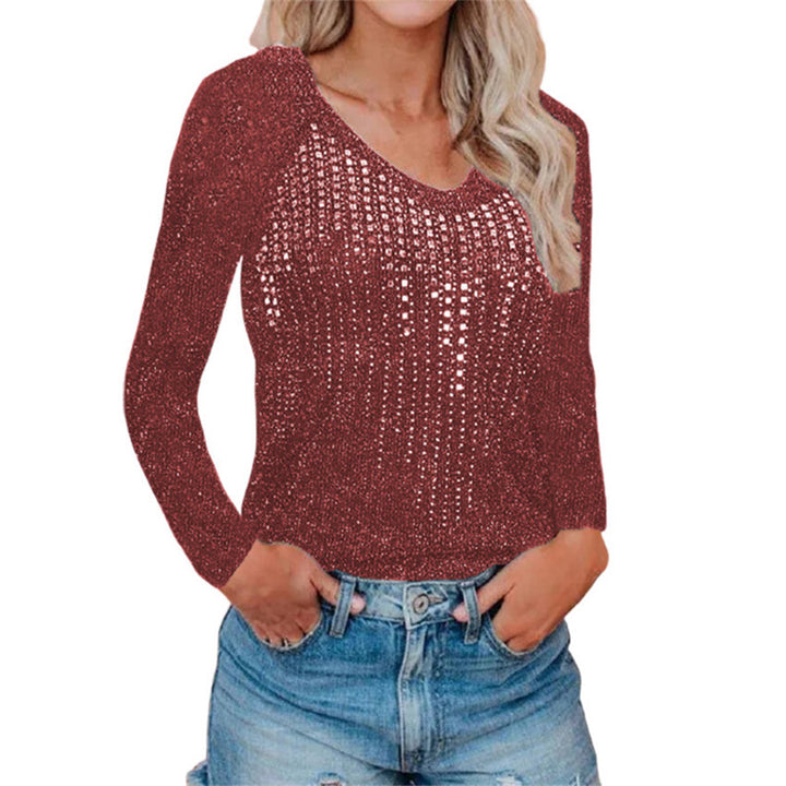 Damer Elegant stickad topp med glittrande accenter Mirla-Eva Jonsson