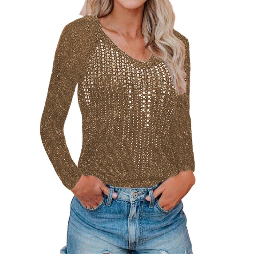 Damer Elegant stickad topp med glittrande accenter Mirla-Eva Jonsson