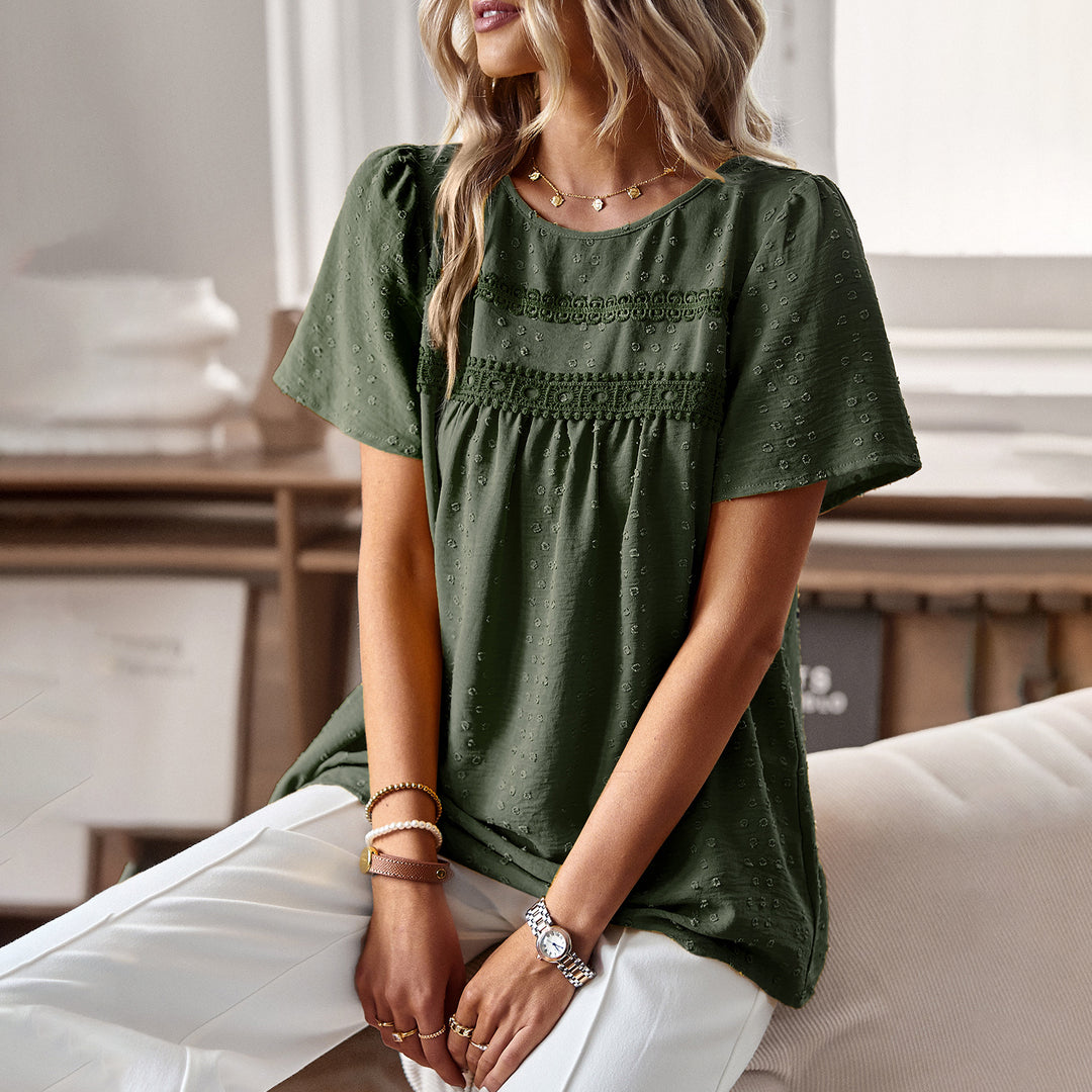 Damer Elegant topp med dekorativa volanger och fina detaljer Mirla-Eva Jonsson