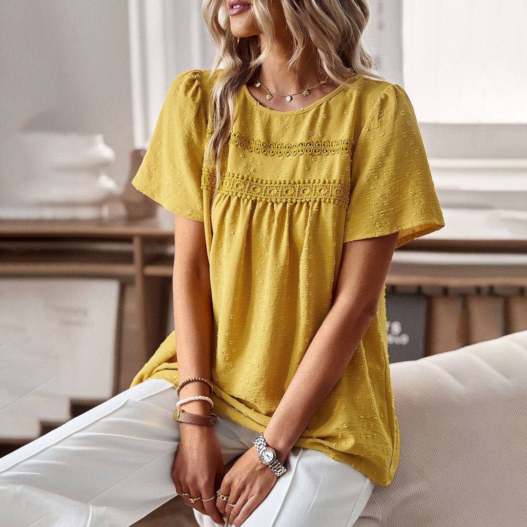 Damer Elegant topp med dekorativa volanger och fina detaljer Mirla-Eva Jonsson