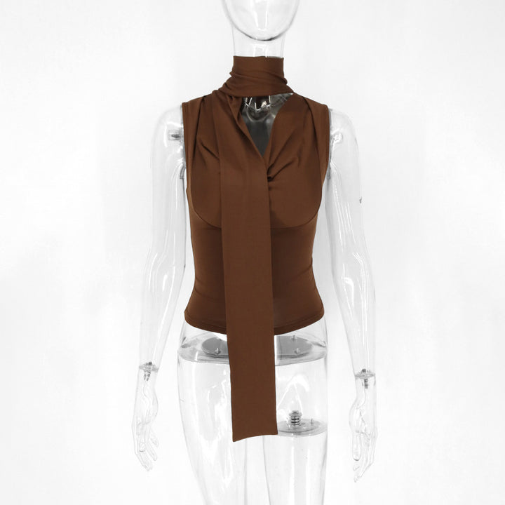 Damer Elegant topp med modernt halsduk-design Mirla-Eva Jonsson