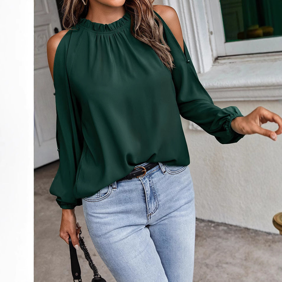 Damer Elegant topp med off-shoulder design och voluminösa ärmar Mirla-Eva Jonsson