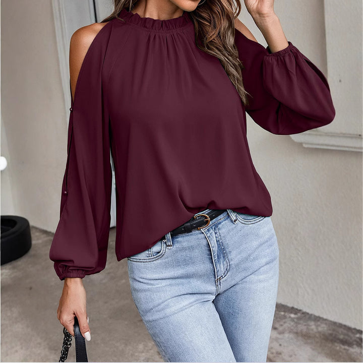 Damer Elegant topp med off-shoulder design och voluminösa ärmar Mirla-Eva Jonsson