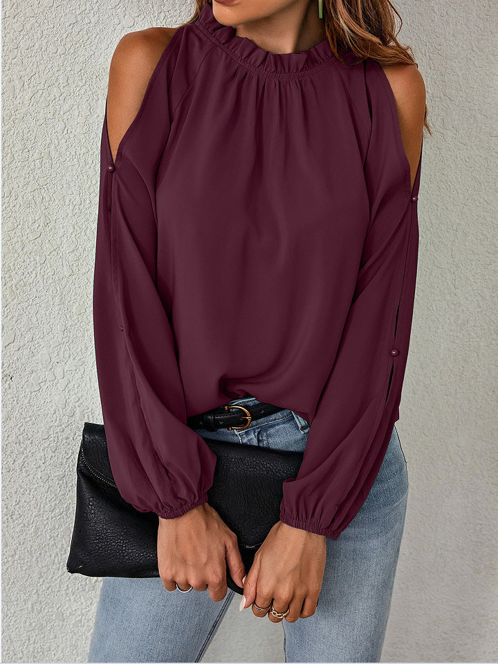 Damer Elegant topp med off-shoulder design och voluminösa ärmar Mirla-Eva Jonsson