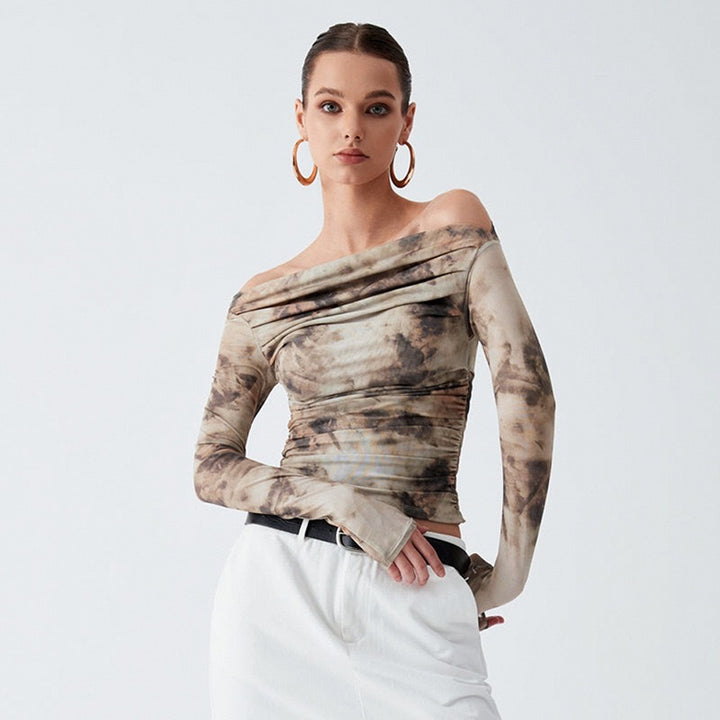 Damer Elegant topp med off-shoulder passform och draperat design Mirla-Eva Jonsson
