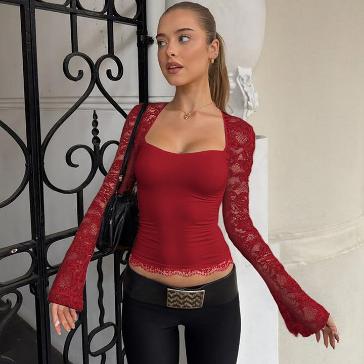 Damer Elegant topp med spetsdetaljer Mirla-Eva Jonsson