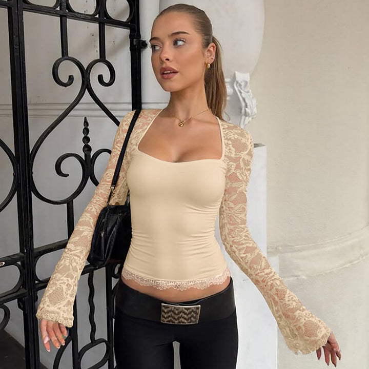 Damer Elegant topp med spetsdetaljer Mirla-Eva Jonsson