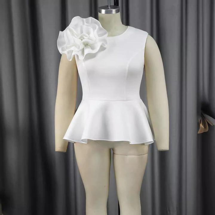 Damer Elegant topp med voluminöst volangdetalj Mirla-Eva Jonsson