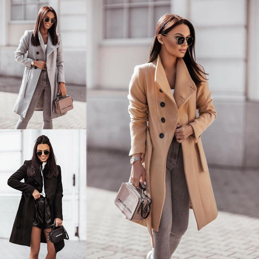 Damer Elegant trenchcoat av högkvalitativt material med justerbart bälte och stiligt snitt Eva Jonsson-Eva Jonsson