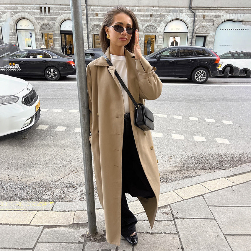 Damer Elegant trenchcoat med högkvalitativ bearbetning och lös passform Mirla-Eva Jonsson