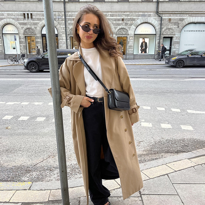 Damer Elegant trenchcoat med högkvalitativ bearbetning och lös passform Mirla-Eva Jonsson