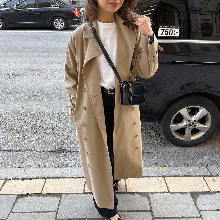 Damer Elegant trenchcoat med högkvalitativ bearbetning och lös passform Mirla-Eva Jonsson