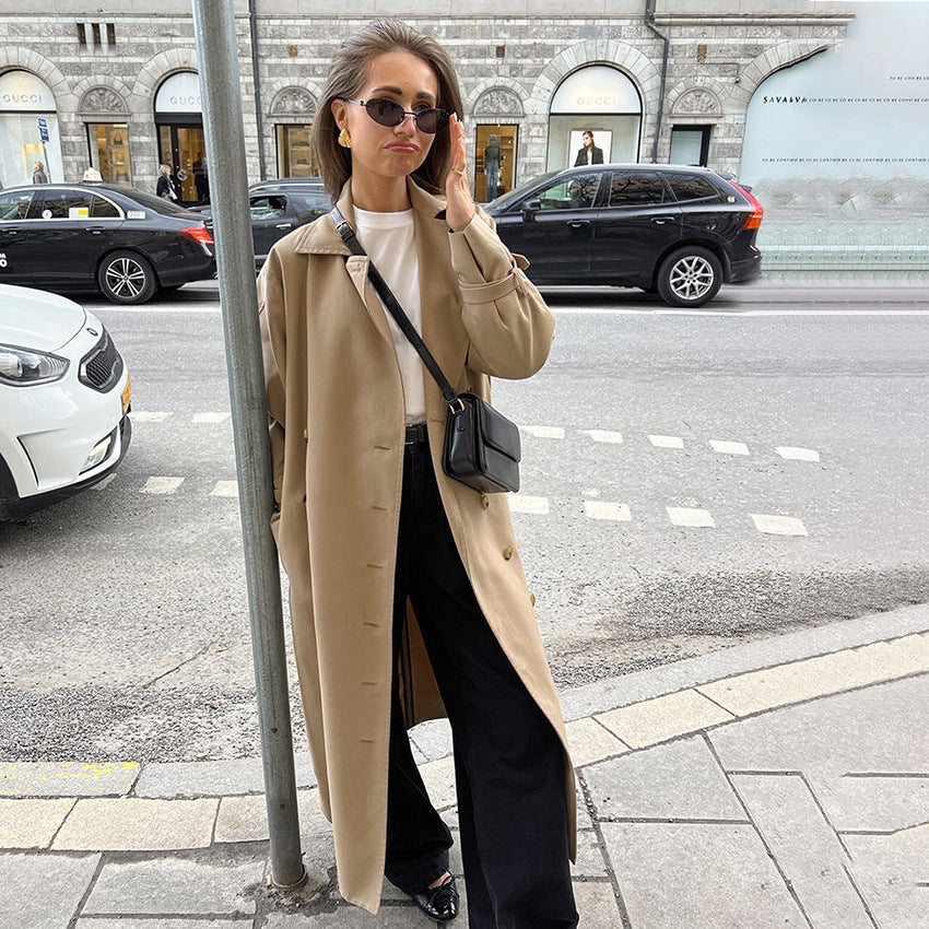 Damer Elegant trenchcoat med högkvalitativ bearbetning och lös passform Mirla-Eva Jonsson