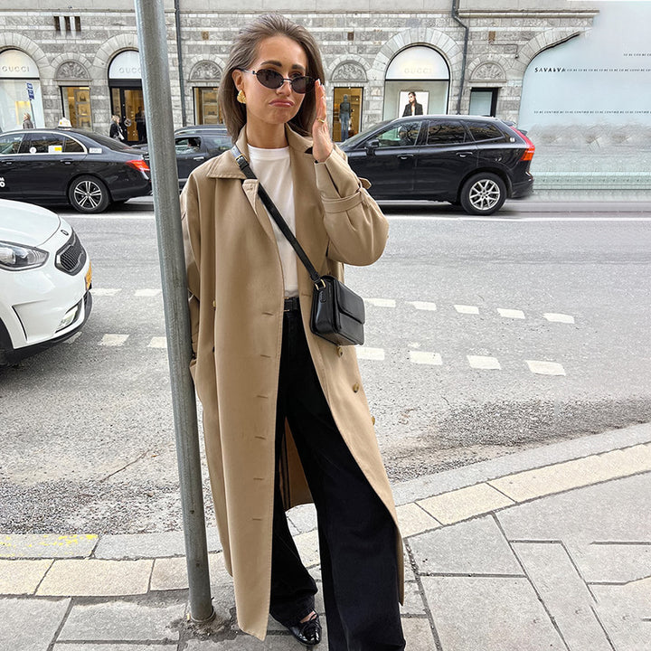 Damer Elegant trenchcoat med högkvalitativ bearbetning och lös passform Mirla-Eva Jonsson