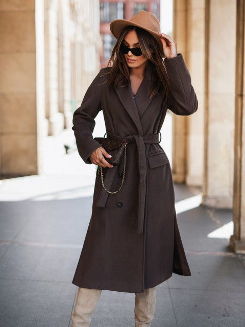 Damer Elegant trenchcoat med knytbälte och figursydd skärning Mirla-Eva Jonsson