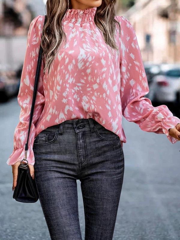 Damer Elegant tryckt blus Mirla-Eva Jonsson