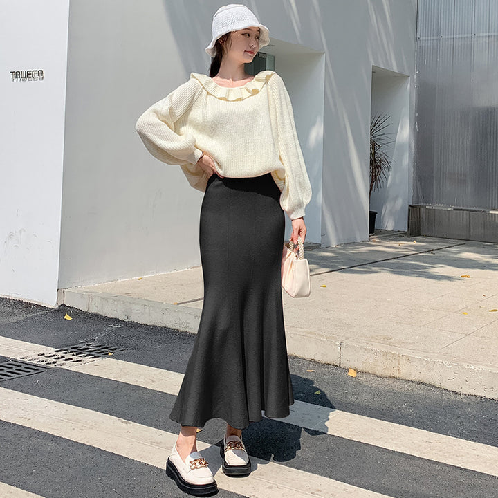 Damer Elegant, utställd maxikjol i lätt material Eva Jonsson-Eva Jonsson