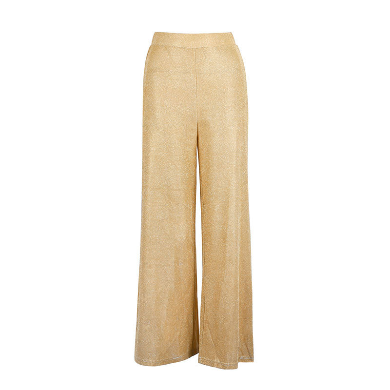 Damer Elegant vid byxa i glittrande metallic-look Mirla-Eva Jonsson