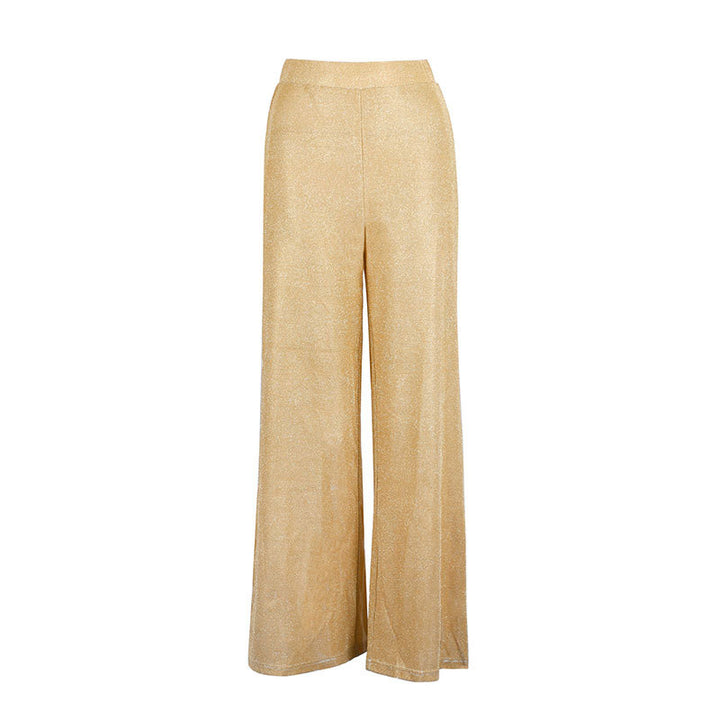 Damer Elegant vid byxa i glittrande metallic-look Mirla-Eva Jonsson