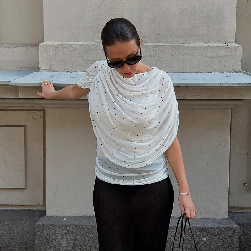 Damer Eleganta Draperad Topp med ädla Accenter Mirla-Eva Jonsson