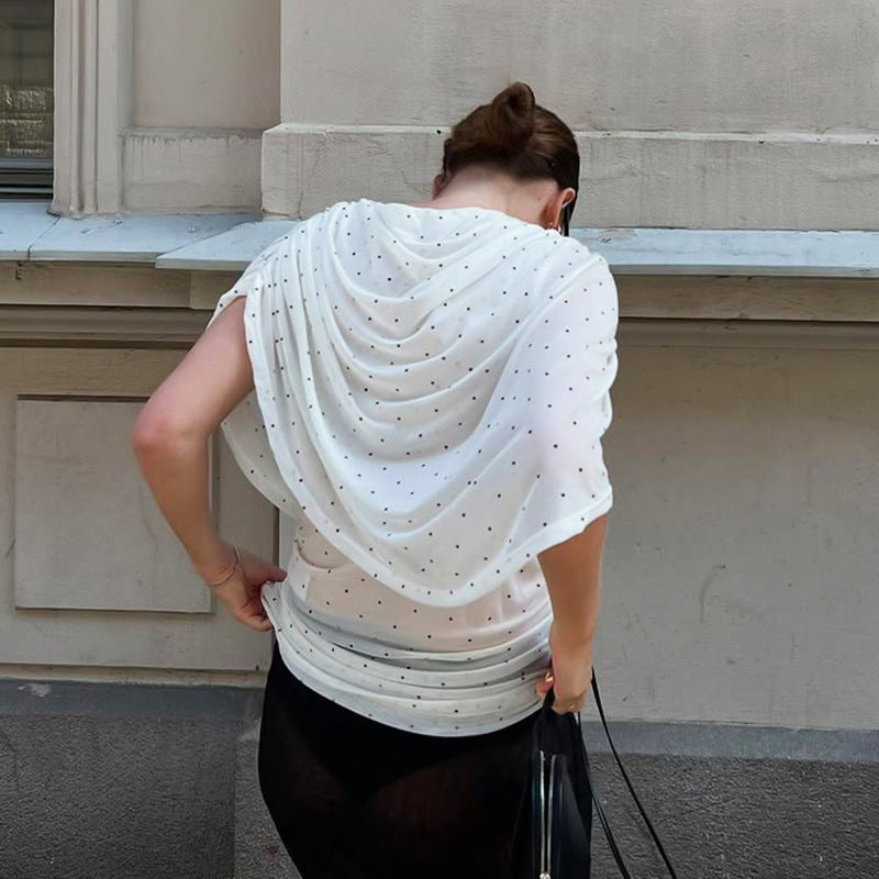 Damer Eleganta Draperad Topp med ädla Accenter Mirla-Eva Jonsson