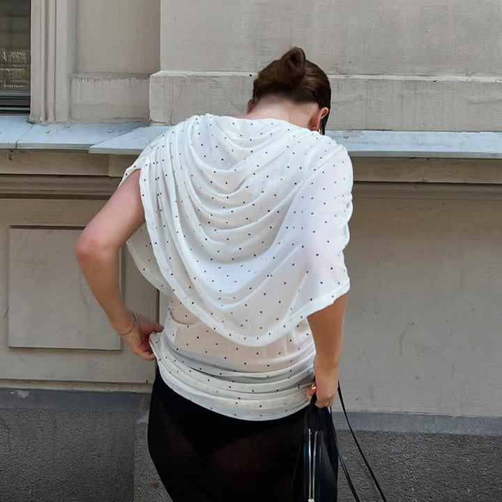 Damer Eleganta Draperad Topp med ädla Accenter Mirla-Eva Jonsson