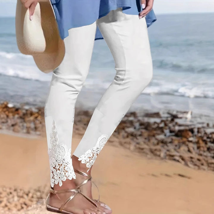 Damer Eleganta Leggings med Spetsdekoration Mirla-Eva Jonsson