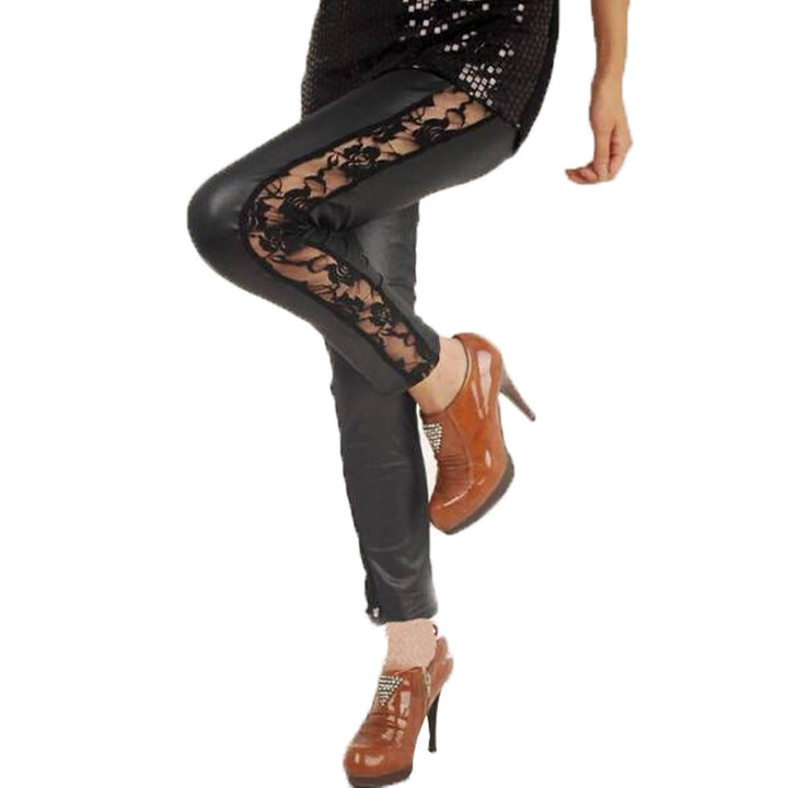 Damer Eleganta Leggings med blomstrande spetsdetaljer Mirla-Eva Jonsson