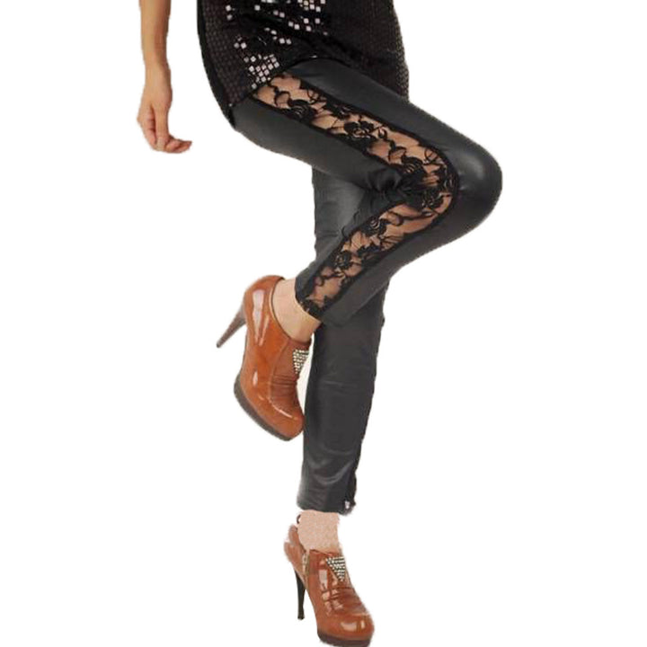 Damer Eleganta Leggings med blomstrande spetsdetaljer Mirla-Eva Jonsson