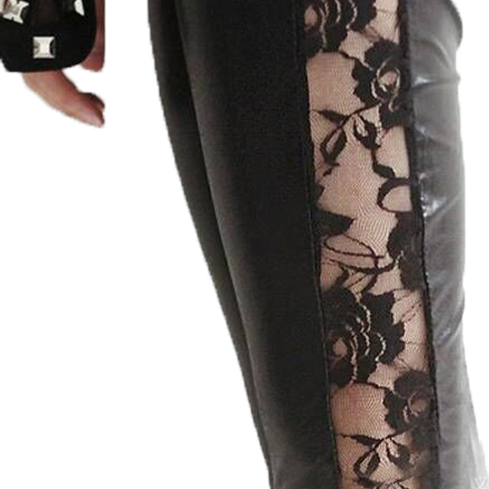 Damer Eleganta Leggings med blomstrande spetsdetaljer Mirla-Eva Jonsson