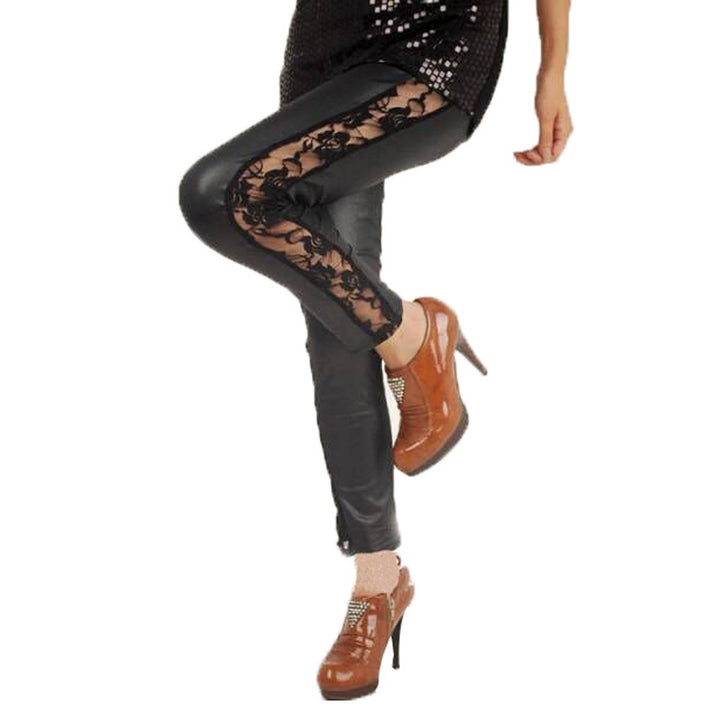 Damer Eleganta Leggings med blomstrande spetsdetaljer Mirla-Eva Jonsson
