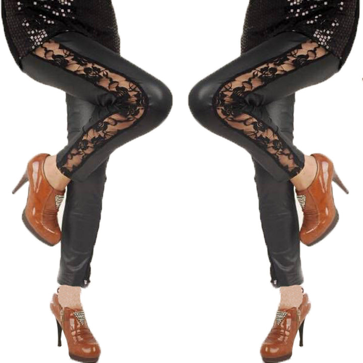 Damer Eleganta Leggings med blomstrande spetsdetaljer Mirla-Eva Jonsson