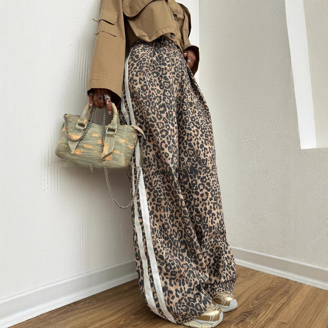 Damer Eleganta Maxi Byxor med Leopardtryck Mirla-Eva Jonsson