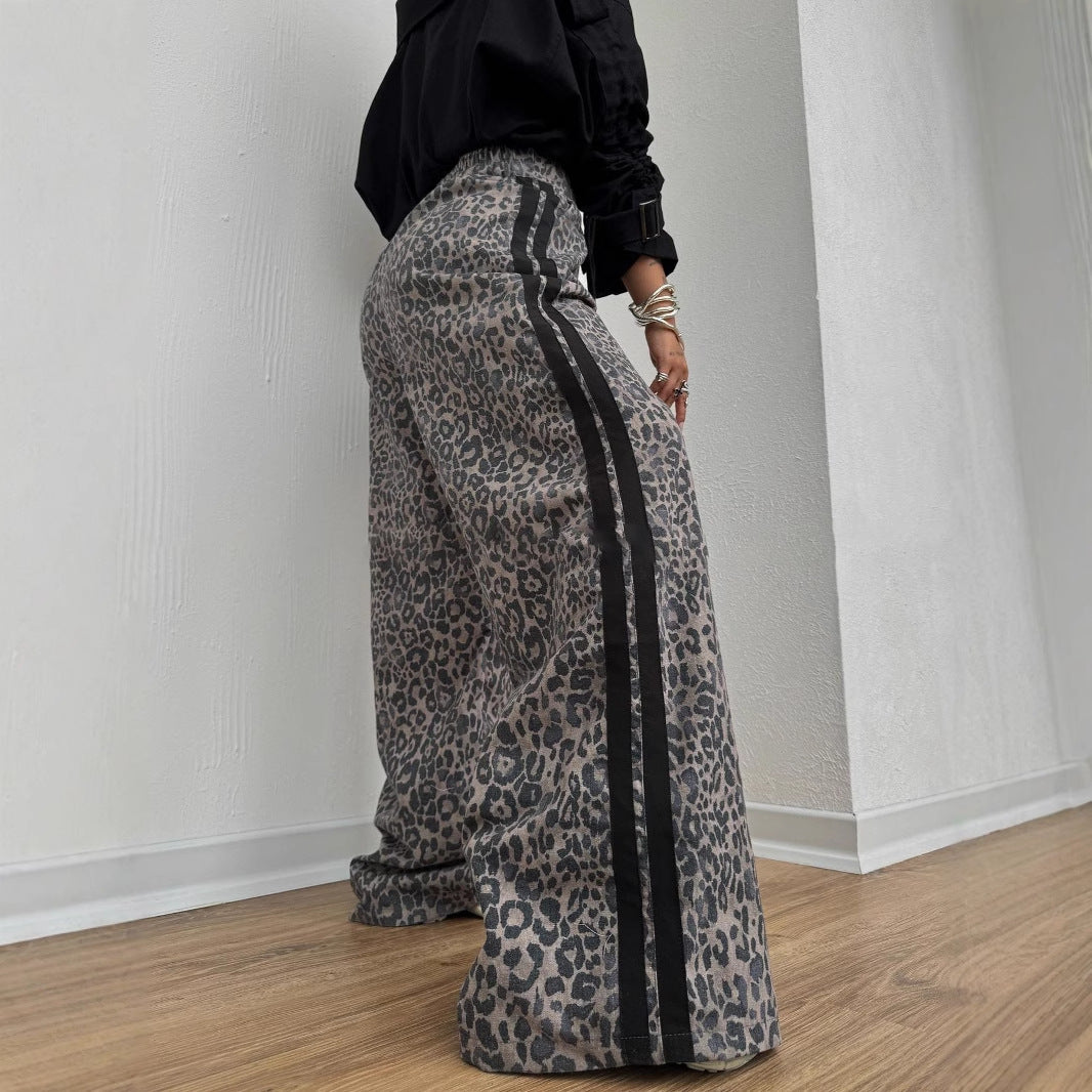 Damer Eleganta Maxi Byxor med Leopardtryck Mirla-Eva Jonsson