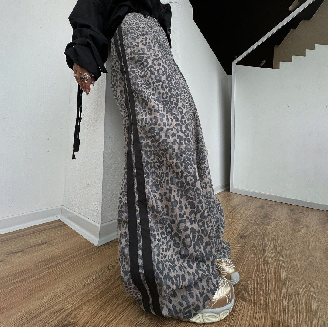 Damer Eleganta Maxi Byxor med Leopardtryck Mirla-Eva Jonsson
