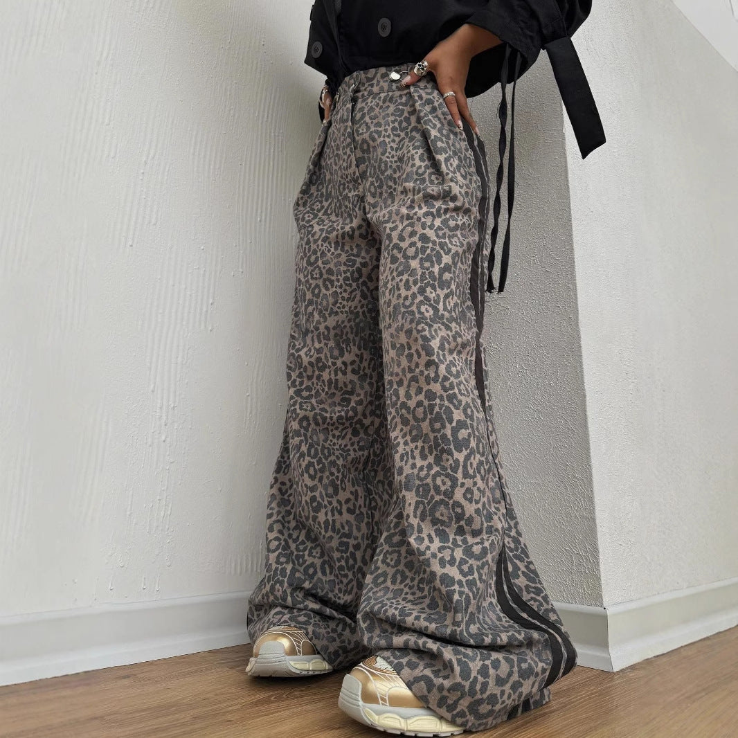 Damer Eleganta Maxi Byxor med Leopardtryck Mirla-Eva Jonsson