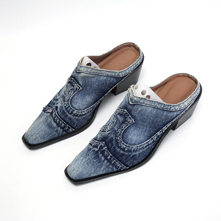 Damer Eleganta Mules med Modernt Jeansdesign och Bekväm Klack Mirla-Eva Jonsson