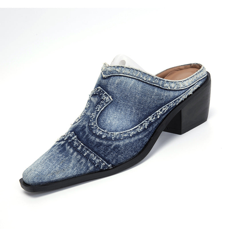 Damer Eleganta Mules med Modernt Jeansdesign och Bekväm Klack Mirla-Eva Jonsson